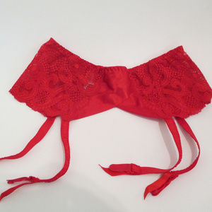 Victoria's Secret Red w/ Lace Garter Belt  Sz: P/S